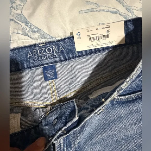 Arizona Jean Company Women's Distressed Blue Jean Shorts - Picture 3 of 6